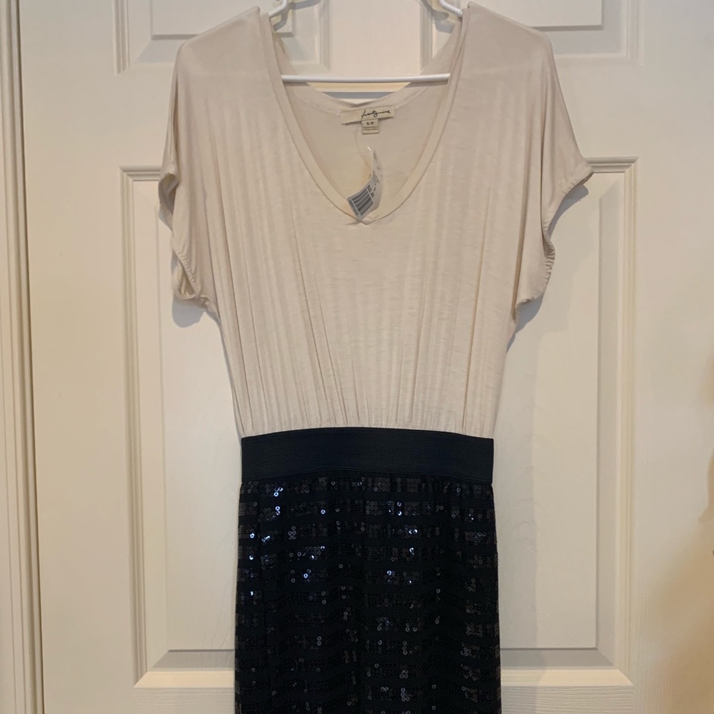 Beige and Black Sequin Dress (Brand New)